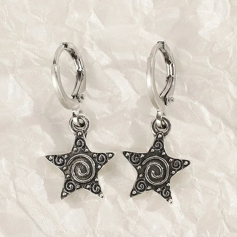 Neue Gothic Nette Harajuku Y2K Rosa Große Kreuz Anhänger Ohrringe Für Frauen Charme 2000er Jahre EMO Ästhetische Party Zubehör schmuck
