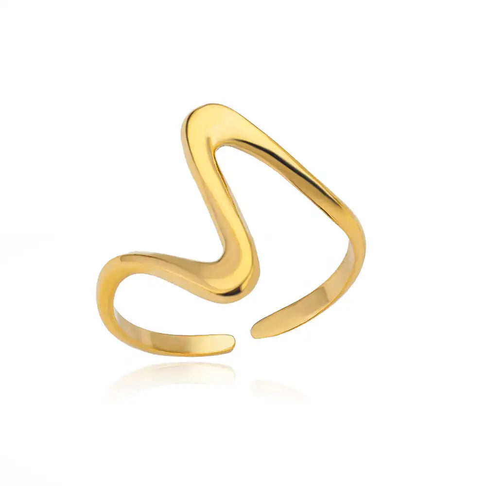 Edelstahl Ringe für Frauen Wasserdicht Offene Gold Farbe Ring Hochzeit Paar Band Schmuck Geschenke Kostenloser Versand Artikel anillos