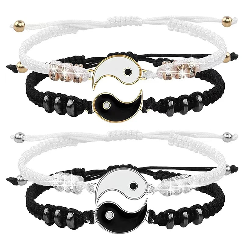 2024 neue beste Freundin-Armbänder für 2, passendes Yin-Yang-Armband mit verstellbarer Kordel für Bff, Freundschaft, Beziehung, Freund, Freundin