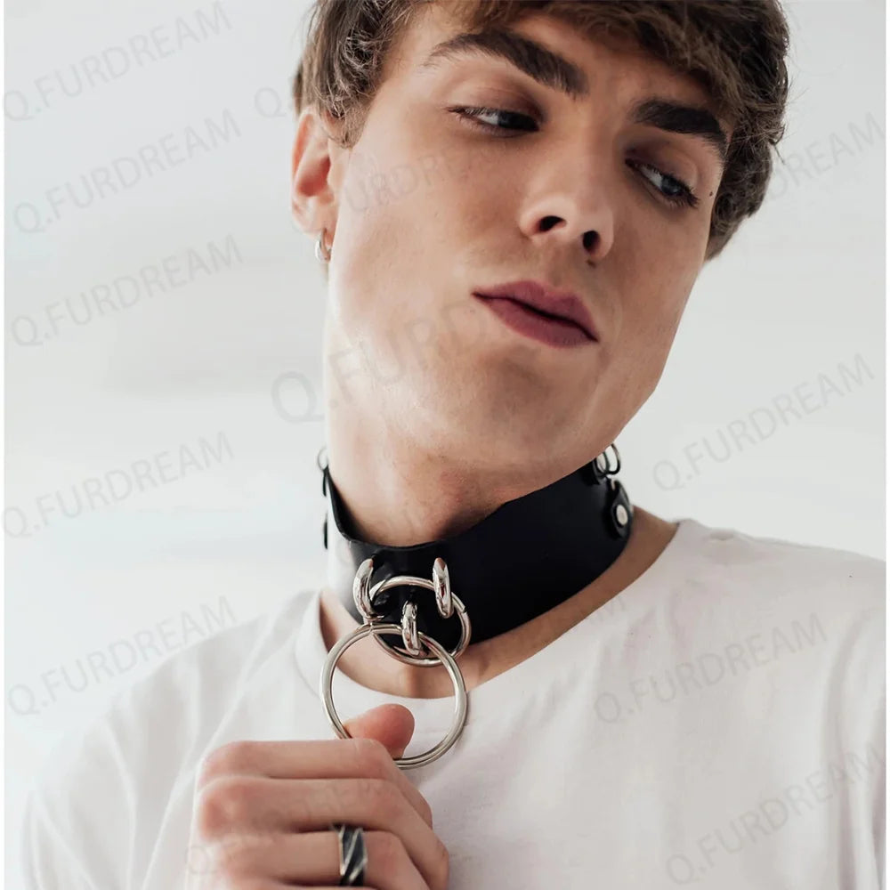 Mode Pu Leder Armband Armband Geschirr Halskette für sexy Männer BDSM Bondage Körper Arm Ringe erotische Rave Vintage Punk Schmuck