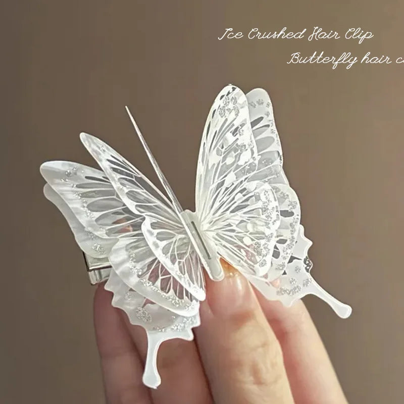 3d flattern Schmetterling Haars pangen y2k Eleganz flinke schöne Schmetterlinge schwarz weiß Haarnadel neuen Stil Zubehör für Frauen Mädchen