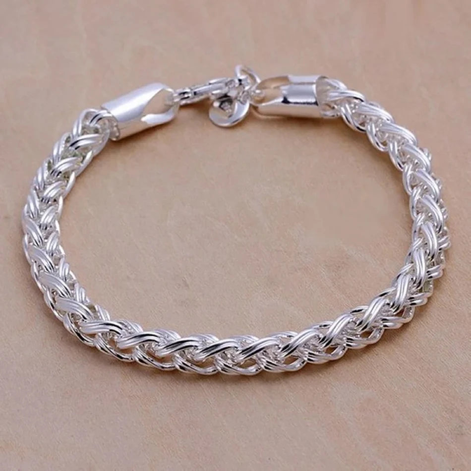 Großhandel 925 Sterling Silber Armbänder Schmuck Kette Frauen Dame Männer 6mm 4MM hohe Qualität Valentinstag Geschenk schönen Fabrikpreis