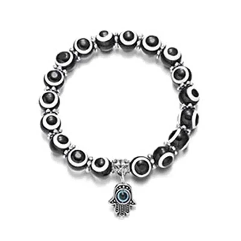 2 Stück Vintage Blue Evil Eye Armband für Frauen, die Glück, Amulett, Hand der Fatima wünscht, Armband, Glück, Türkei, bunt, einfach, trendig