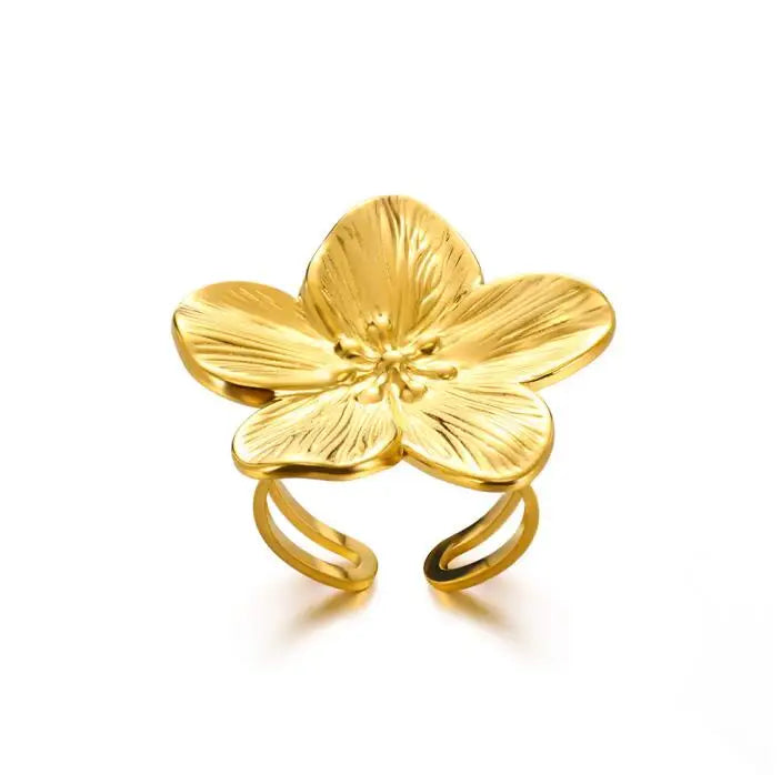 Minimalistische Textur Edelstahl Geometrische Ringe für Frauen Gold Farbe Öffnung Paar Ring Ästhetische Hochzeit Weihnachten Schmuck