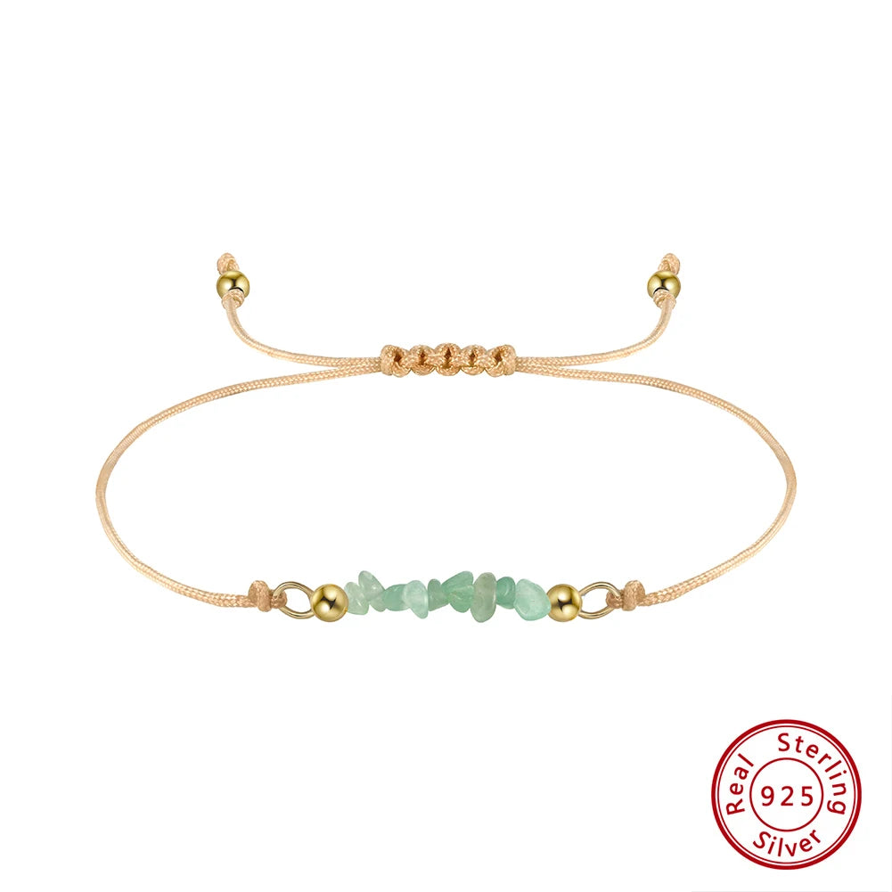 ORSA JEWELS Unregelmäßiges Naturstein-Armband, 100 % 925er Sterlingsilber, Kette für Frauen, heilender handgefertigter Armbandschmuck GMB53