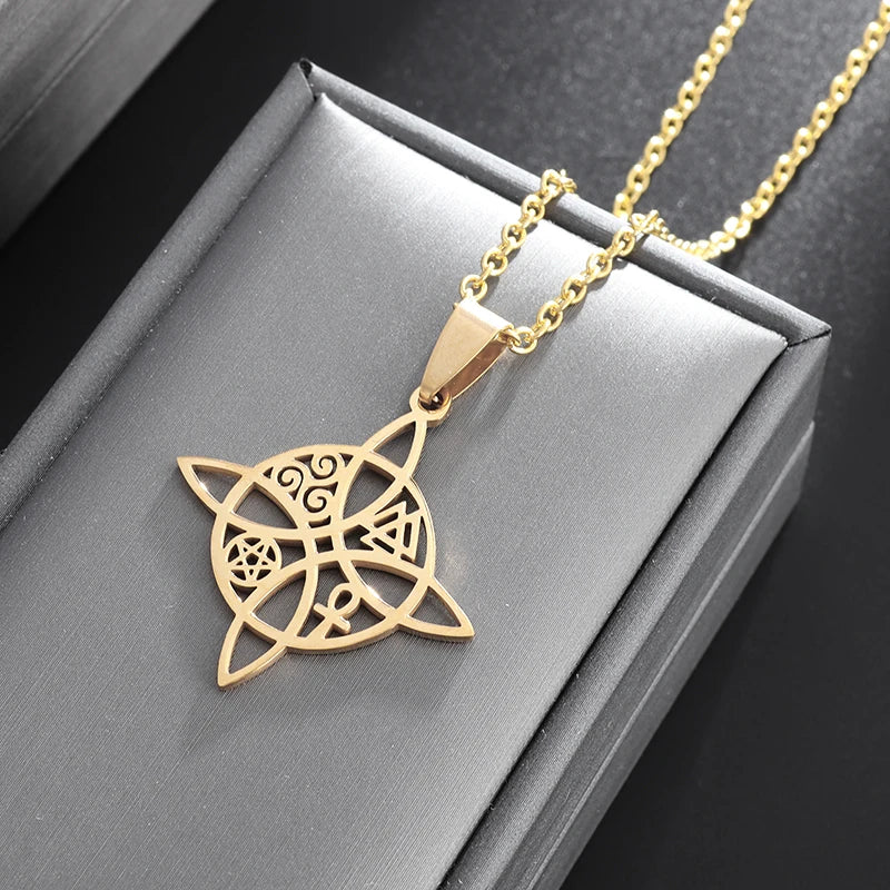 Edelstahl Hexen knoten Doppels chicht verstellbares Armband für Frauen Vintage irischen Glücks knoten Schmuck Geburtstags geschenk