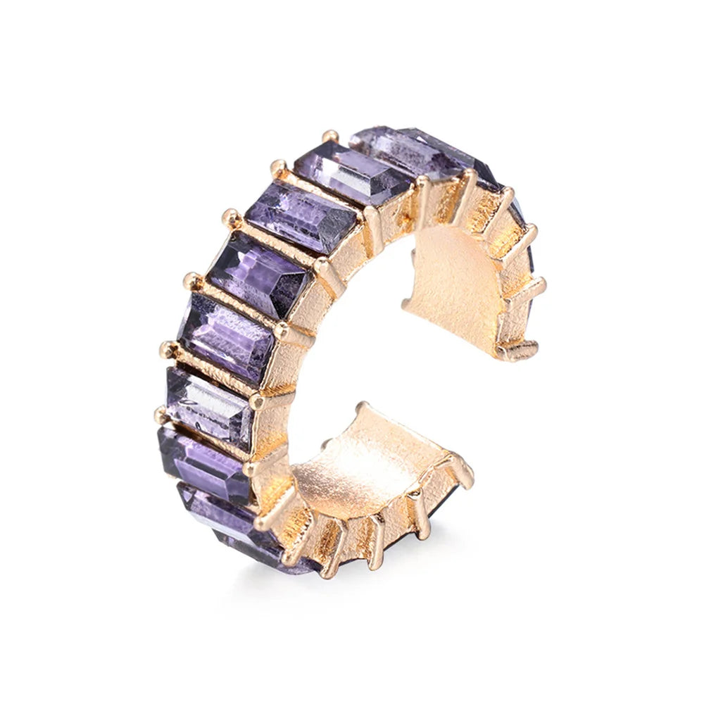 1 Stück cz Manschette Ohrringe für Frauen kleine C-Form Ohr manschette bunte Strass Clip Ohrringe Kristall Ohr manschette ohne Piercing
