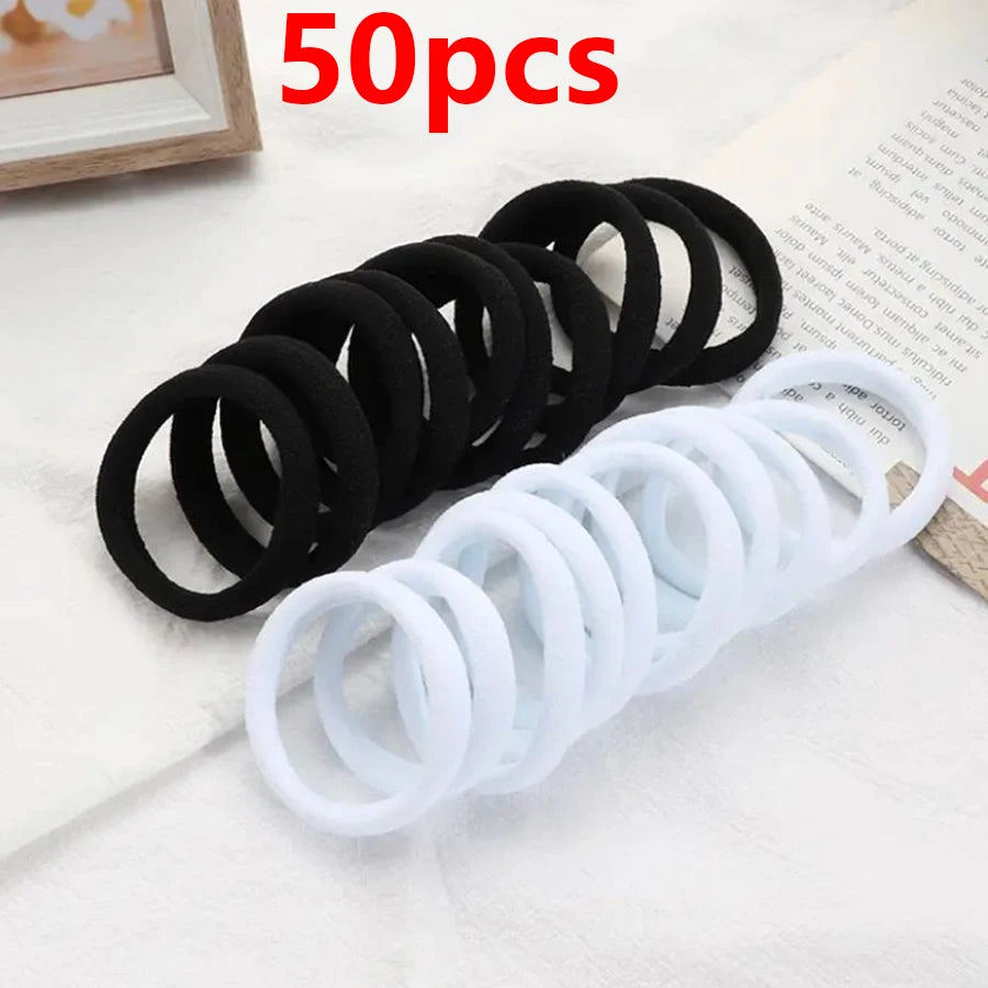 50 Teile/satz Neue Frauen Mädchen Candy Farben Nylon Grundlegende Scrunchie Haar Krawatte Pferdeschwanz Halten Haar Gummibänder Mode Haar Zubehör