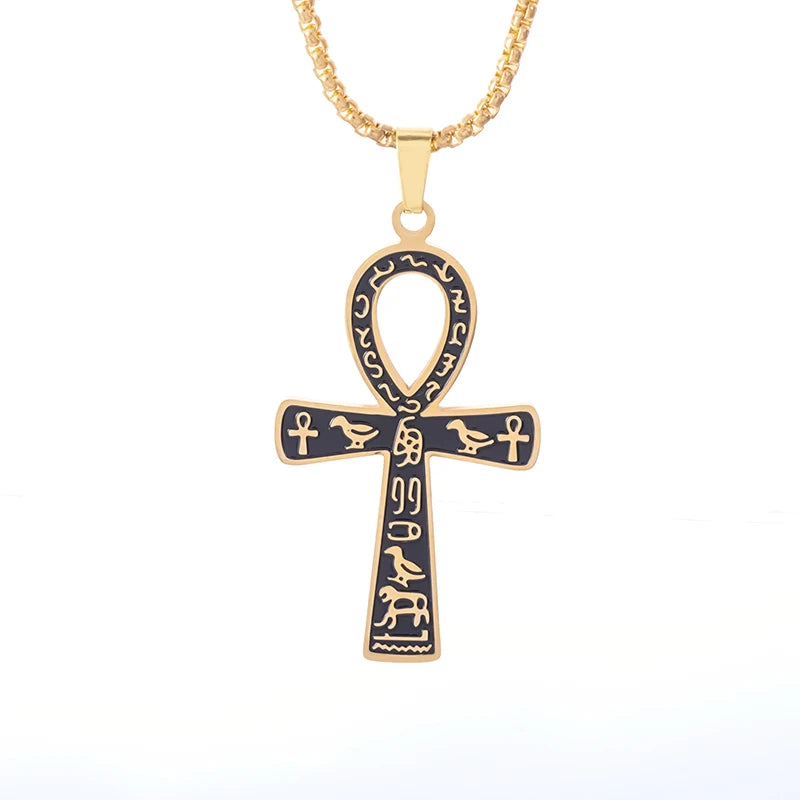 Kreative Retro antike ägyptische Ankh Kreuz Anhänger Halskette für Männer personalisierte Tier Totem Halskette Zubehör Geschenk