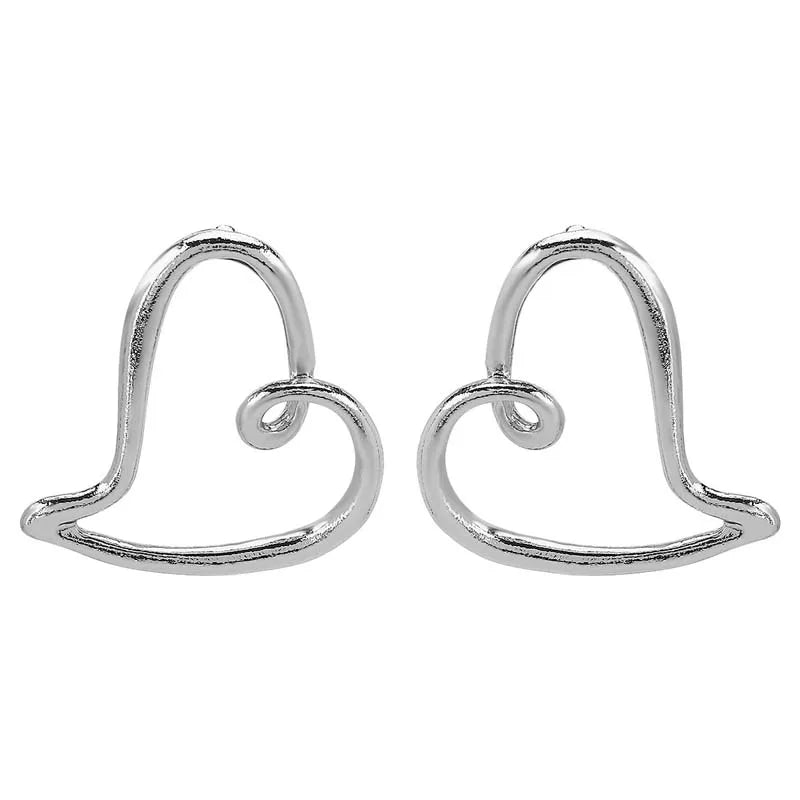 Einfache Metall Hohl Herz Anhänger Halsketten Ohrringe für Frauen Mode Große Liebe Persönlichkeit Choker Halsketten Schmuck Set Geschenke