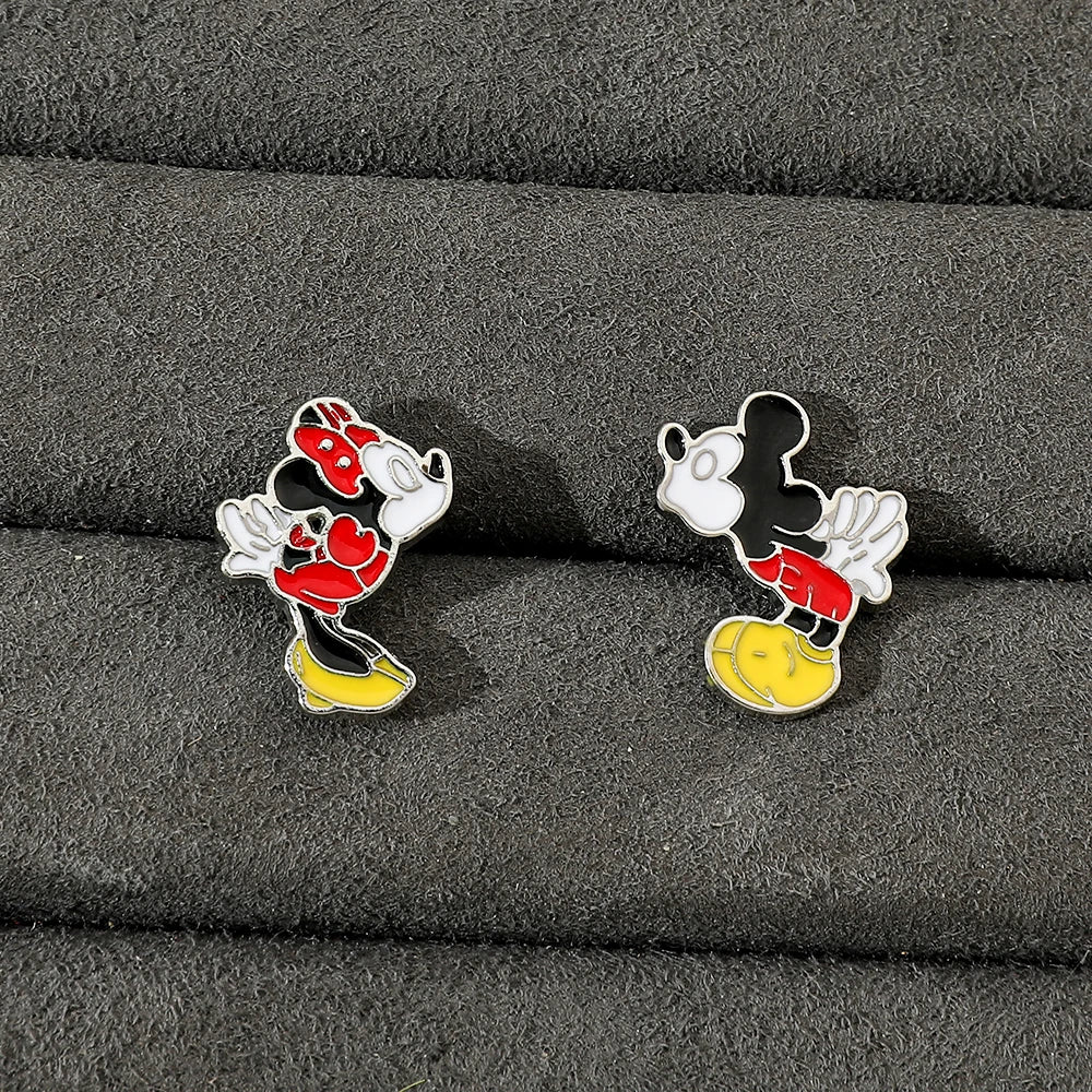 Disney-niedliche Cartoon-Stich-Ohrstecker mit Blumen-Ohrsteckern für Frauen und Teenager-Mädchen, schöne Ohr-Accessoires, Schmuckgeschenke für Fans