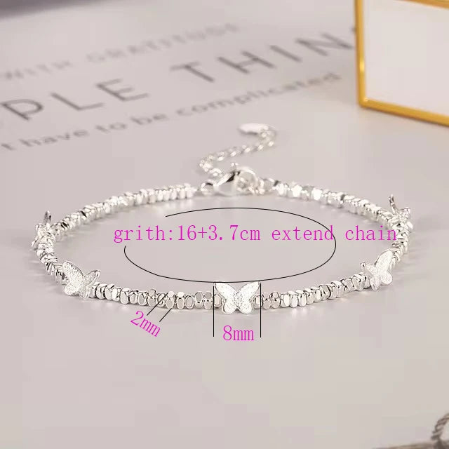 VENTFILLE Schmetterlingsarmband aus 925er-Sterlingsilber für Mädchen, Perlenschnur-Design, Insekt, modisch, vielseitiger Schmuck, Geschenk, Dropshipping