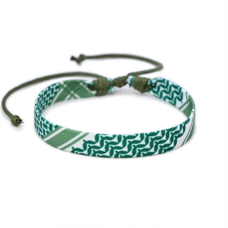 Geometrisches gepunktetes Palästina-Armband für Männer und Frauen, mehrfarbiges Handgeflecht, arabischer Stil, Gaza-Flagge, Schmuckzubehör