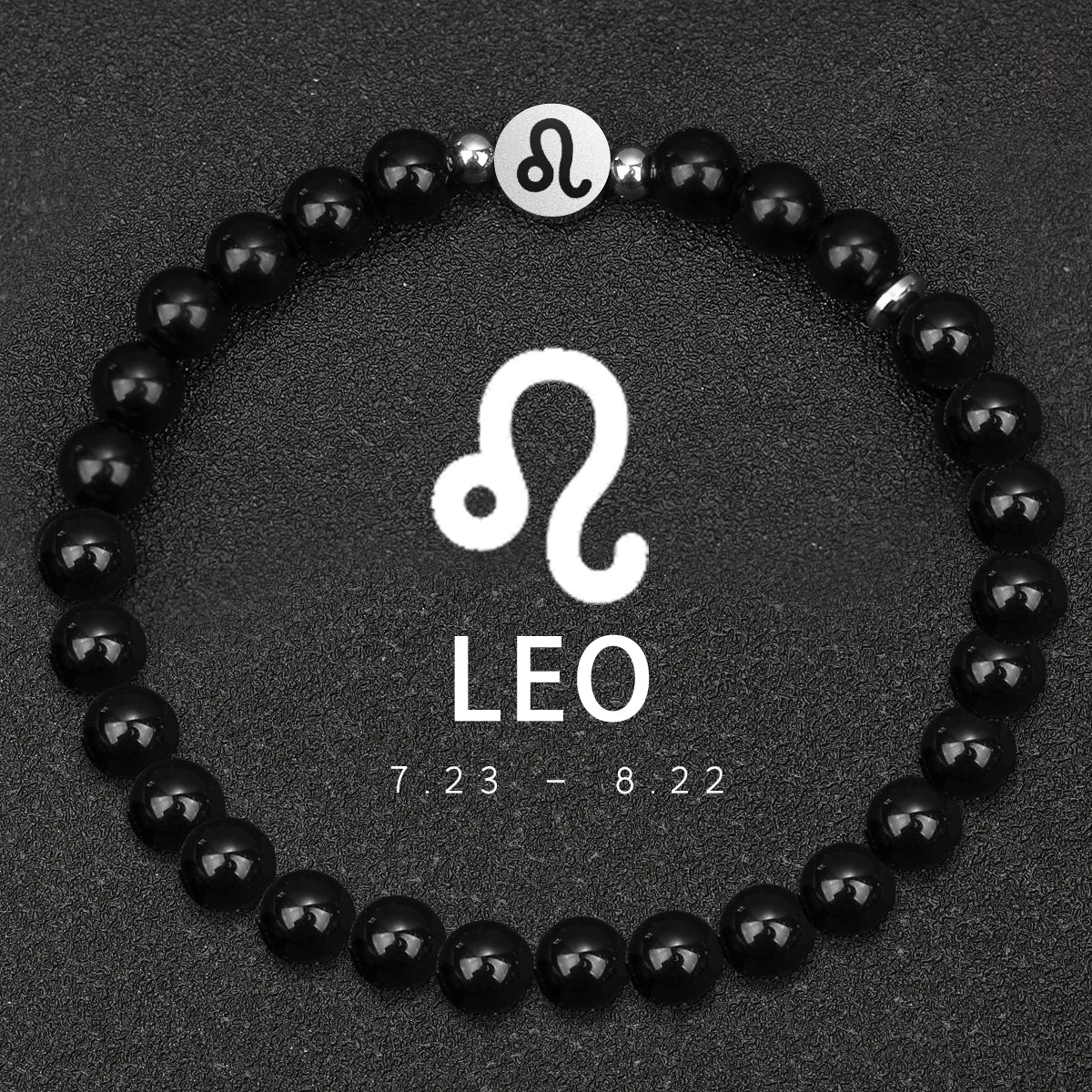 Armband mit 12 Sternzeichen, 6 mm, Naturstein, Obsidian, Edelstahl, Steinbock, Schütze, Herrenarmband, Damenarmband, Sieraden