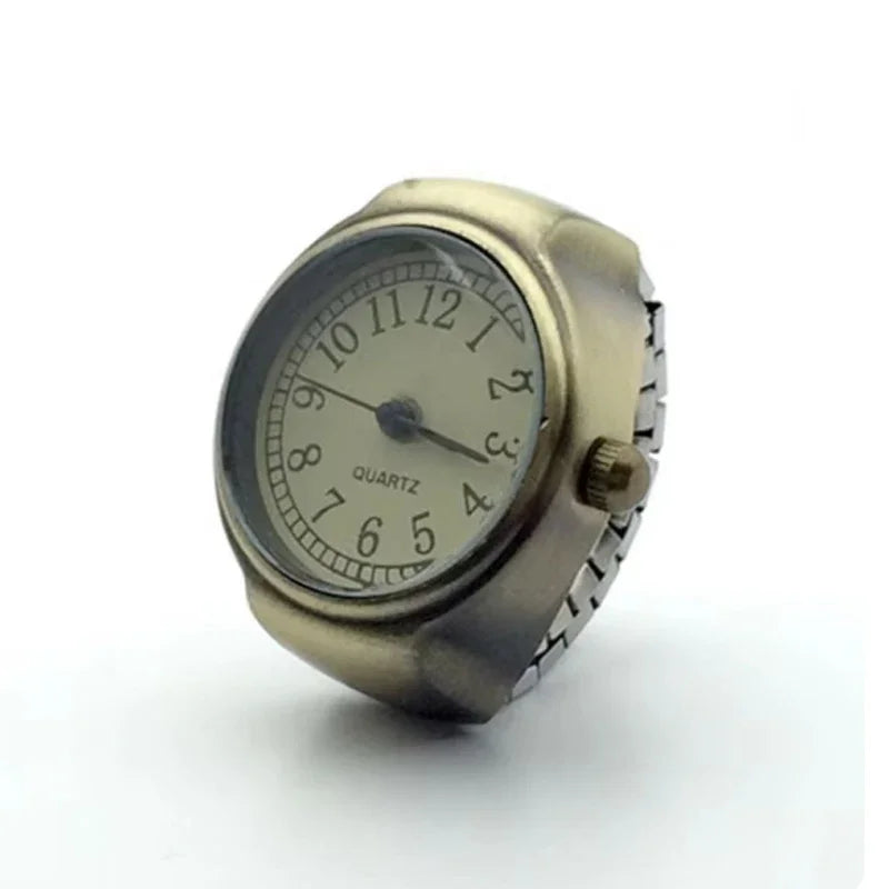Mini Vintage Punk Finger Uhr Ringe Gummiband Legierung Uhren Paar Ringe Schmuck Uhr Retro Römischen Quarz Frauen Männer Uhr