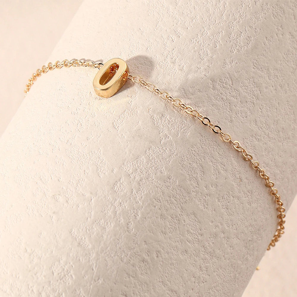 eManco Muttertag DIY Hauptstadt-Anfangsarmbänder Edelstahlschmuck Einfaches vergoldetes Armband 48-Stunden-Versand