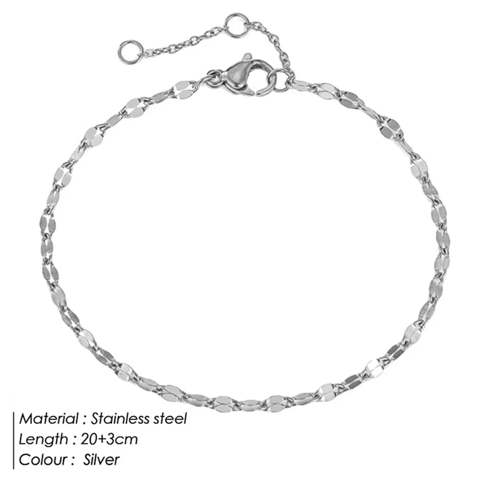 eManco Verstellbares Fußkettchen mit Spitzenkette, Edelstahl, vergoldet, Damenschmuck im Großhandel