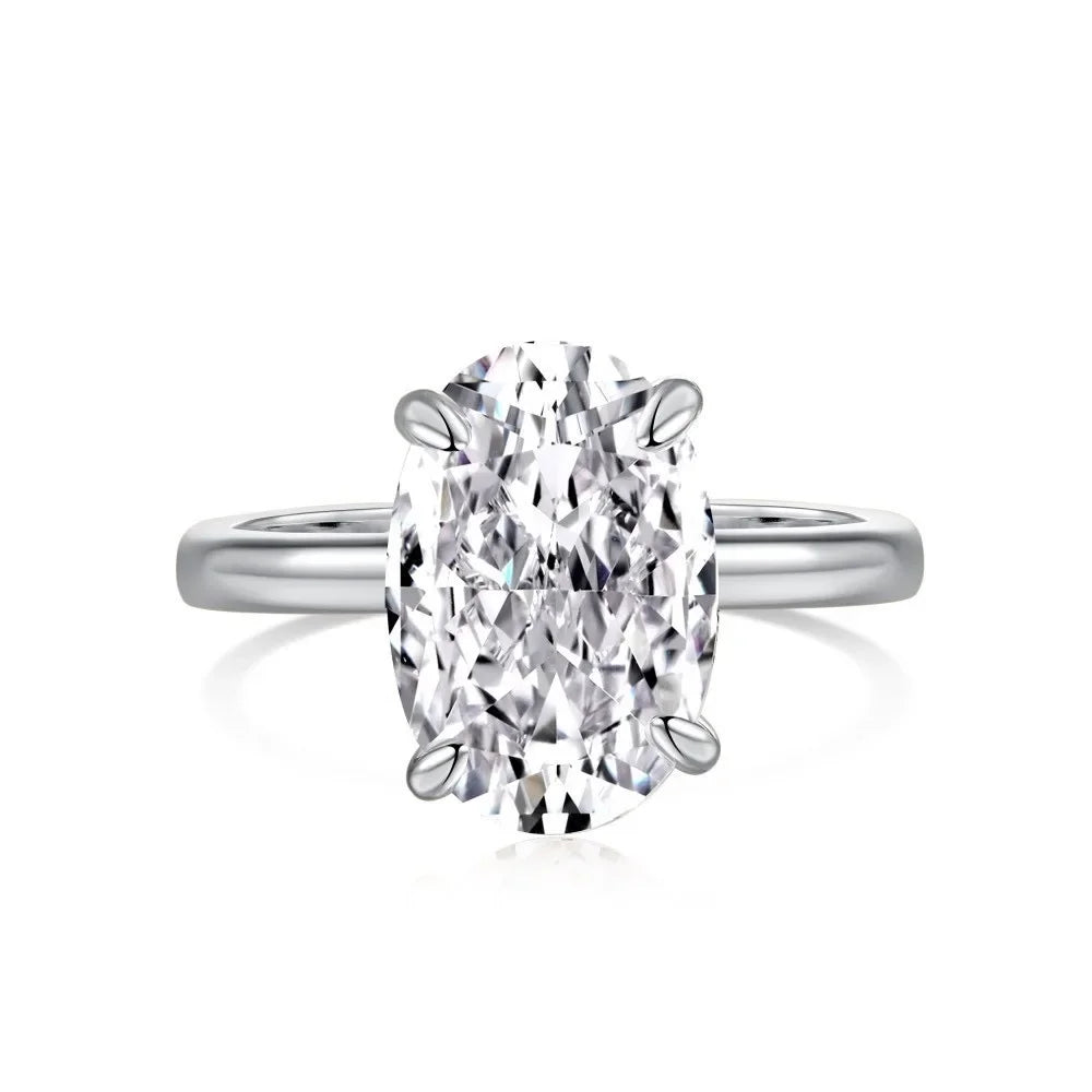 2025, modische, luxuriöse, ovale Original-Edelstahlringe für Frauen, Verlobungsgeschenk, Vorschlag, Schmuck, Braut, Hochzeit