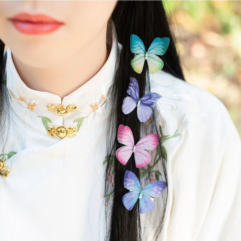 5PCS Neue Nette Prinzessin Mesh Doppel-schicht Schmetterling Schöne Mädchen Haarnadeln Kinder Headwear Hairgrip Haar Clips Haar zubehör