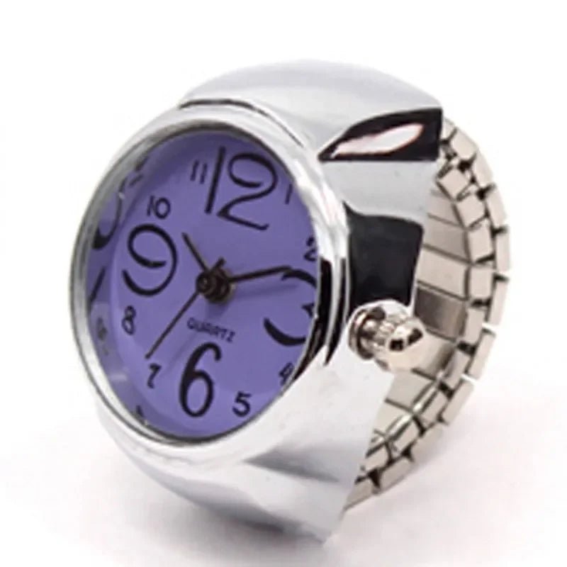 Vintage Punk Finger Uhr Mini Gummiband Legierung Uhren Paar Ringe Schmuck Uhr Retro Römischen Quarzuhr Ringe Frauen Männer