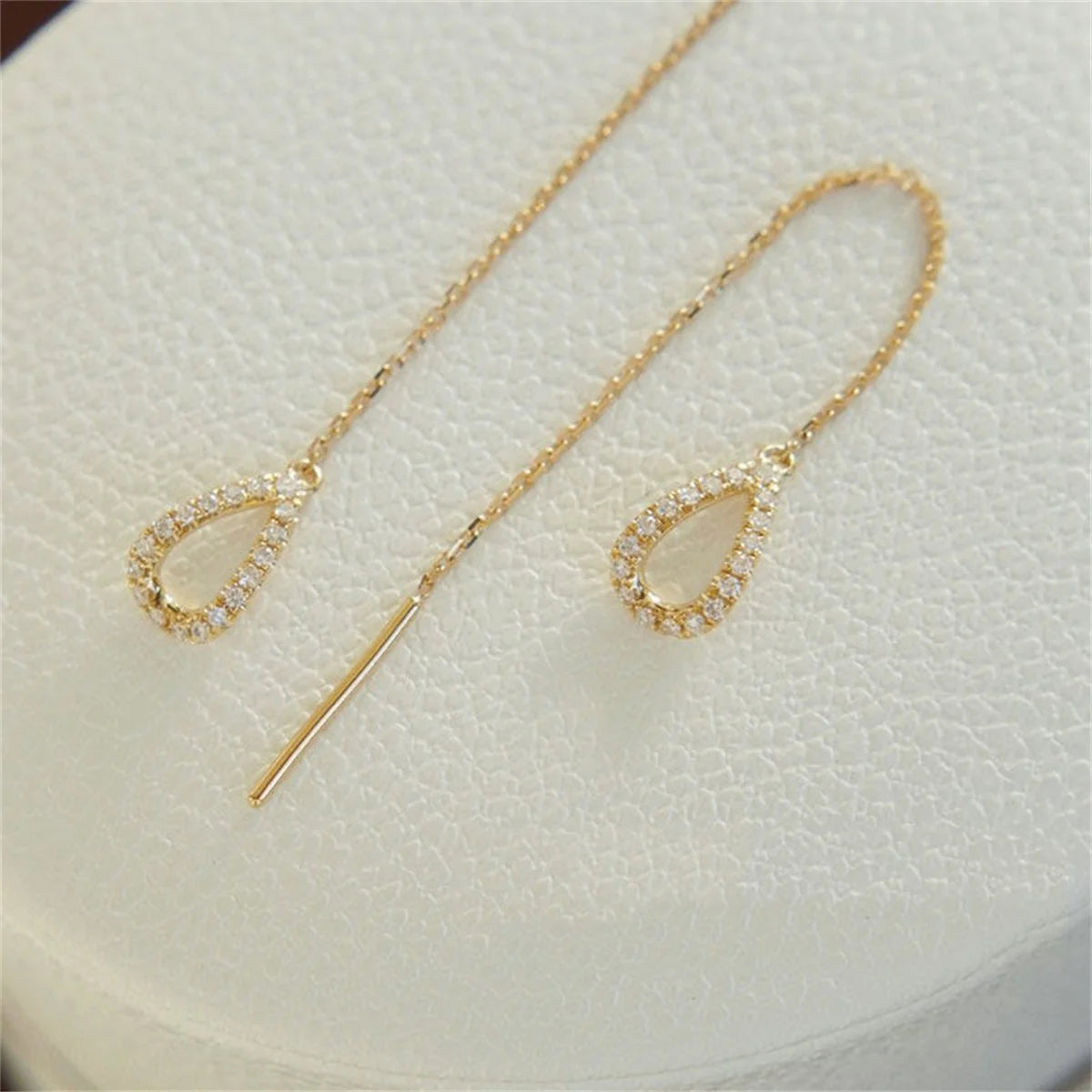 Einfache Gold Farbe Wasser Tropfen Lange Quaste Ohrringe Für Frauen Koreanische Mode Strass Waterdrop Ohr Linie Baumeln Ohrring Schmuck