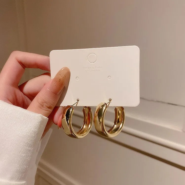 Mode Übertrieben Großen Kreis Creolen für Frauen Erklärung Schmuck Glatte Kreis Ohrringe Femme Boucles d'oreilles