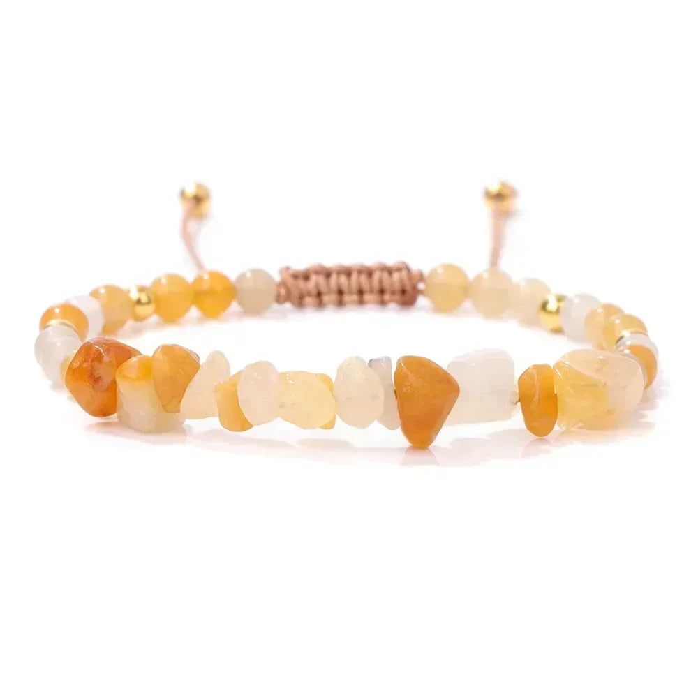 Unregelmäßige Natursteinperlen handgewebtes Armband Damen Kies geometrische Kunst Retro einfache verstellbare Armband Zubehör