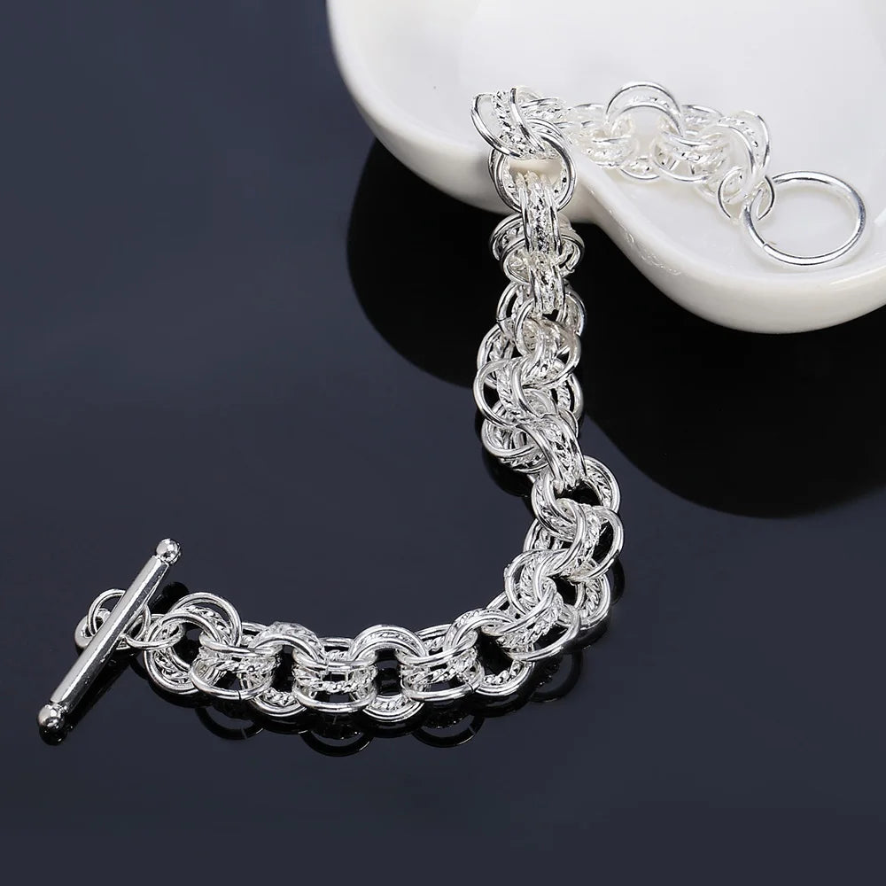 Modischer Ring aus 925er-Sterlingsilber, runde Armbänder für Damen und Herren, Hochzeit, Luxus-Qualitätsschmuck