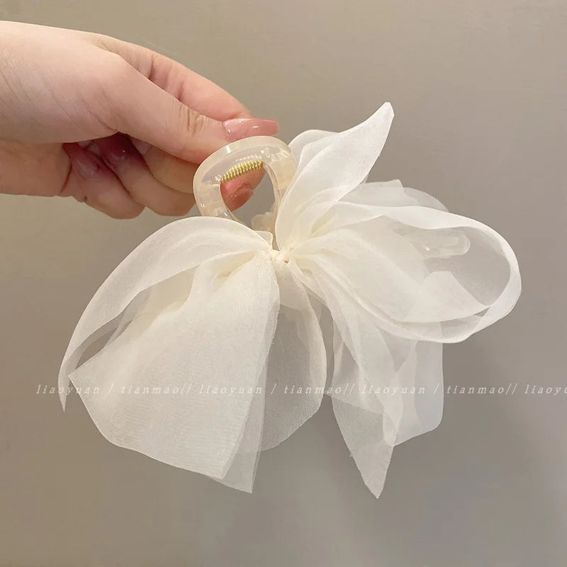 Neue Mesh Bogen Grip Clip Weibliche Pferdeschwanz Geflecht Haar Klaue Clip Elegante Mädchen Haar Clip Haar Zubehör Geschenk Kopfschmuck
