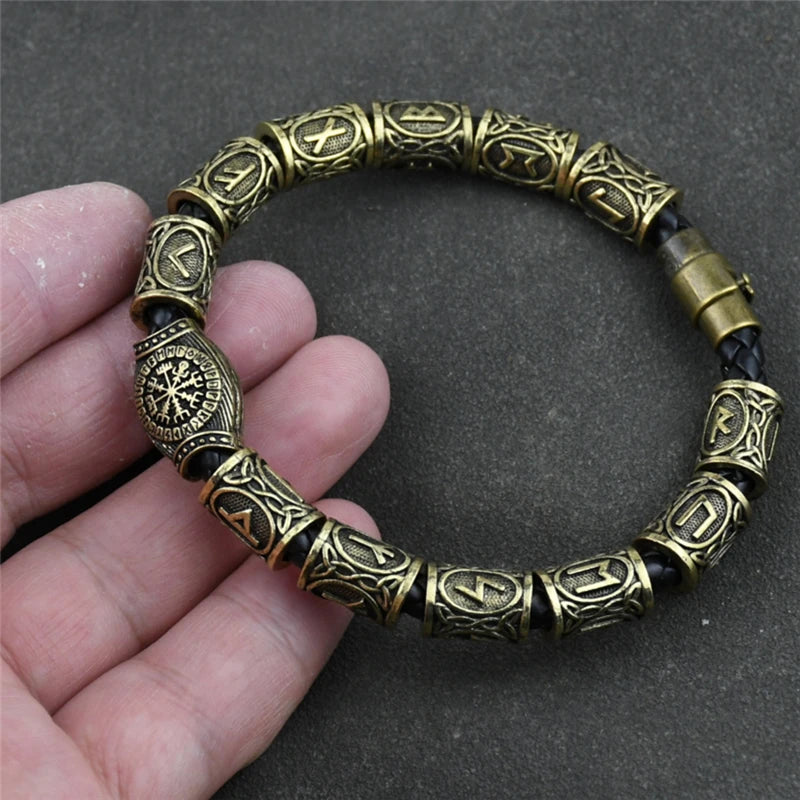 Nordisches Runen-Armband Vikingo 3 Stück/11 Stück/13 Stück/15 Stück Runen-Perlen Vegvisir Kompass Amulett Wikinger-Armband Slawisches Zubehör