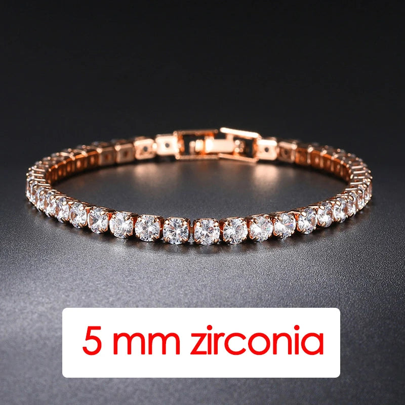 Damen-Tennis-Armband, Hip Hop, trendig, AAA+, Zirkonia, silberfarben, Teenager-Mädchen, Kristallkette an der Hand, Hochzeitsschmuck H086