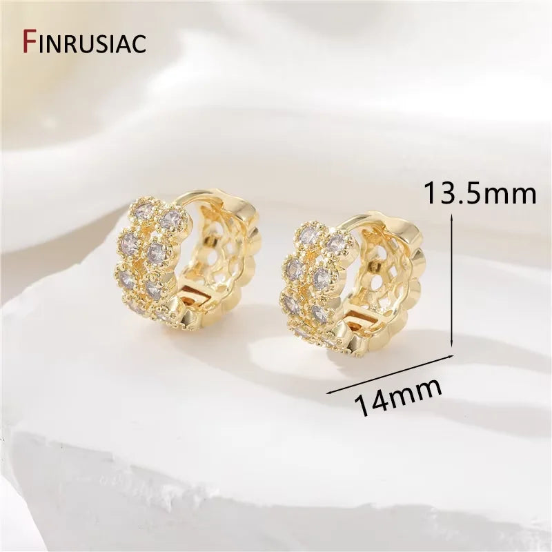 Neue trendige echte vergoldete runde Creolen für Frauen Mädchen Damen große Creolen Gold Kreis Ring Ohrringe Party Geschenk