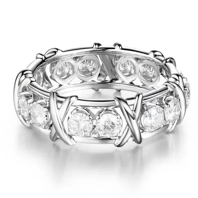 Exquisite Mode Kreuz Zirkon Ringe für Frauen Hochzeit Verlobung sring romantische Valentinstag Jubiläum Geschenk Schmuck Mujer