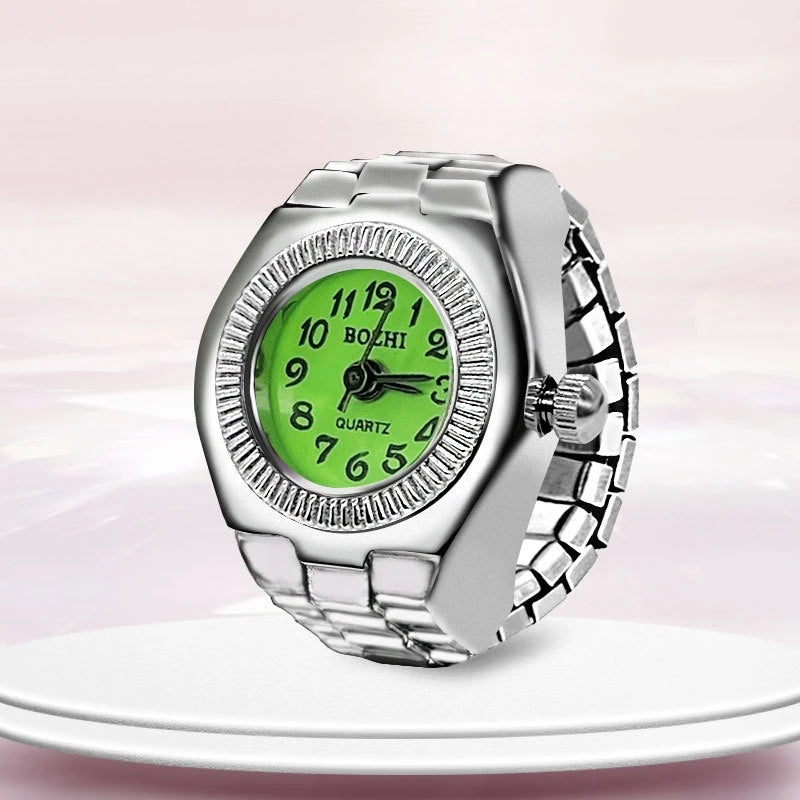 Ring Uhr Neue Heiße Verkauf Kreative Legierung Shell Finger Rund Zifferblatt Paar Männer Und Frauen