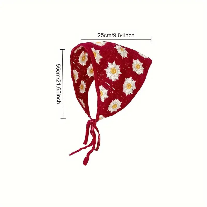 Elegantes gestricktes Dreieckstuch-Stirnband für Damen, modisch, Mädchen, Erdbeere, vielseitiges Muster, Haarband, Haar-Accessoire