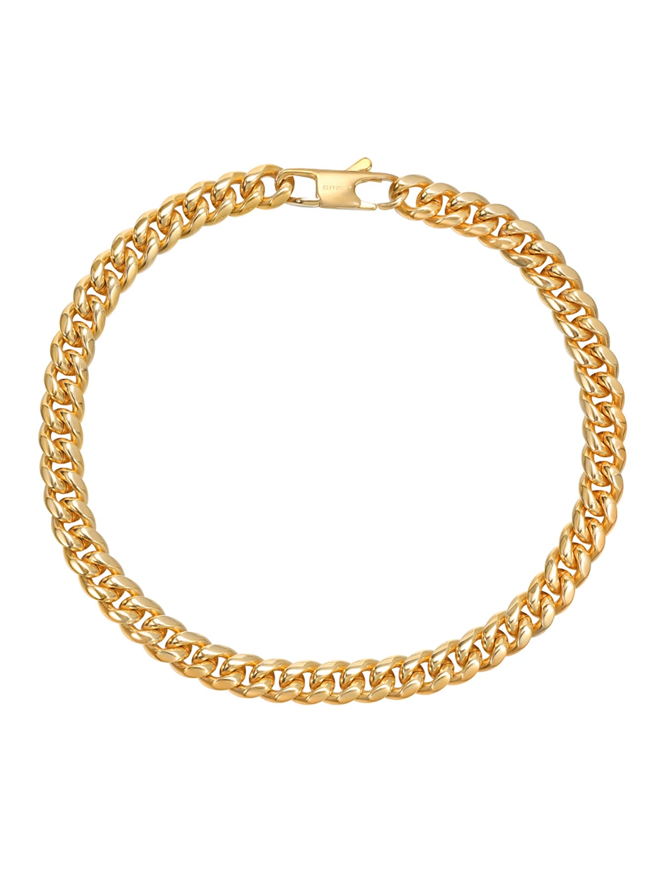 18 Karat vergoldetes Armband aus massivem Edelstahl, 5 mm, kubanische Miami-Kette, 20 cm, für Männer und Frauen, Geschenke, Punk-Stil, wasserdicht