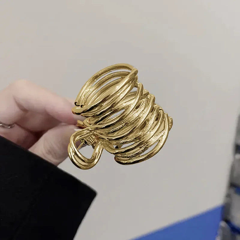 Mode Unregelmäßige Metall Haar Krallen Rutschfeste Haarnadeln Für Frauen Mädchen Hohe Pferdeschwanz Halter Haar Zubehör Clip Haar Grip Kopfbedeckungen