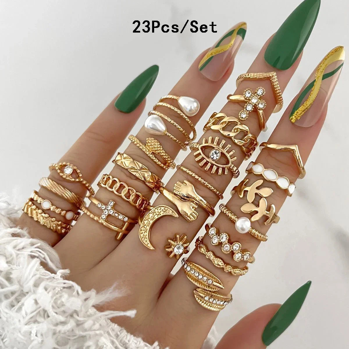 30Pcs Bohemian Geometrische Knuckle Ringe Set Für Frauen Gold Silber Farbe Finger Ring Mädchen Fashion Party Schmuck Zubehör