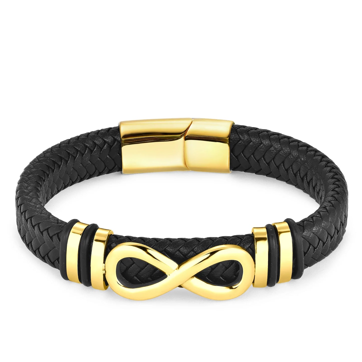 Klassisches Edelstahl-Lederarmband für Herren, Kettenarmband, Business-Charm, Schmuckzubehör für Papa und Freund