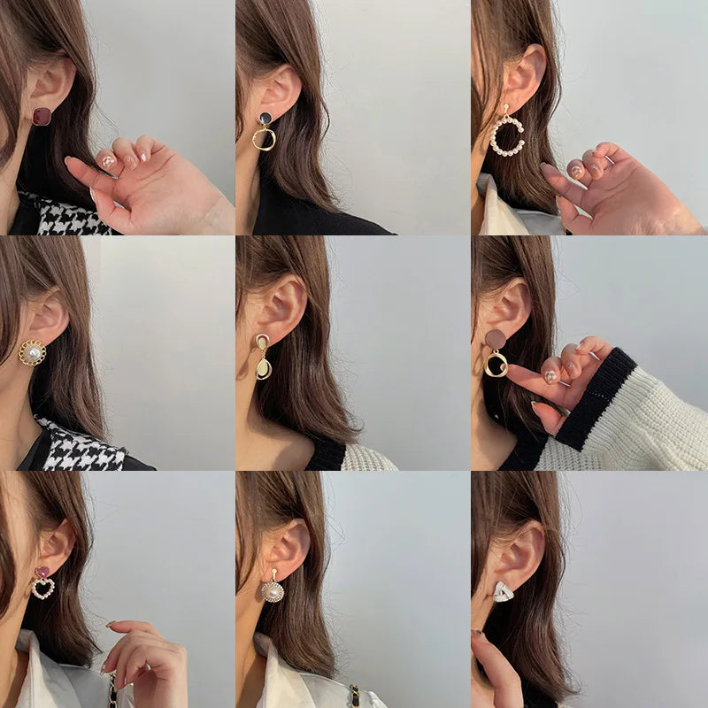 Vintage Persönlichkeit Ohr Clip Ohne Ohr Piercings Erweiterte Sinn Einfache Ohrringe Mode Temperament Perle Ohr Hängen Mädchen