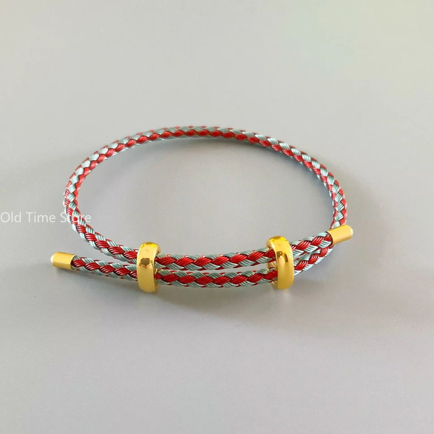 Rot-schwarzer Stahldraht, verstellbare Armreifen, erweiterbar, handgefertigt, geflochtenes Seil, Paar-Armbänder für Damen und Herren, Schmuckschnur