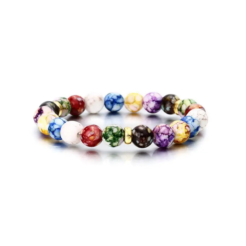 Armbänder Frauen Heilung Tiger Augen Amethyst Edelstein 7 Chakra Perlen Armreifen Yoga Stein Geschenk für Paar Artikel Schmuck Dame