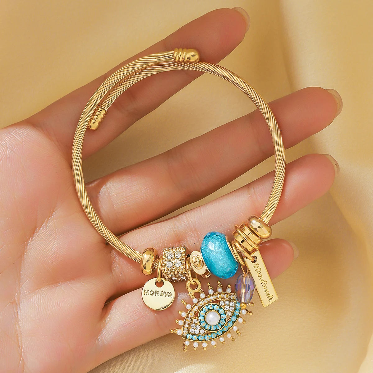 1PC Damenmode Pan Family Multi Element Perlen Teufelsauge Armband Schmuck Geeignet für Datum, Party, Festival Geschenk