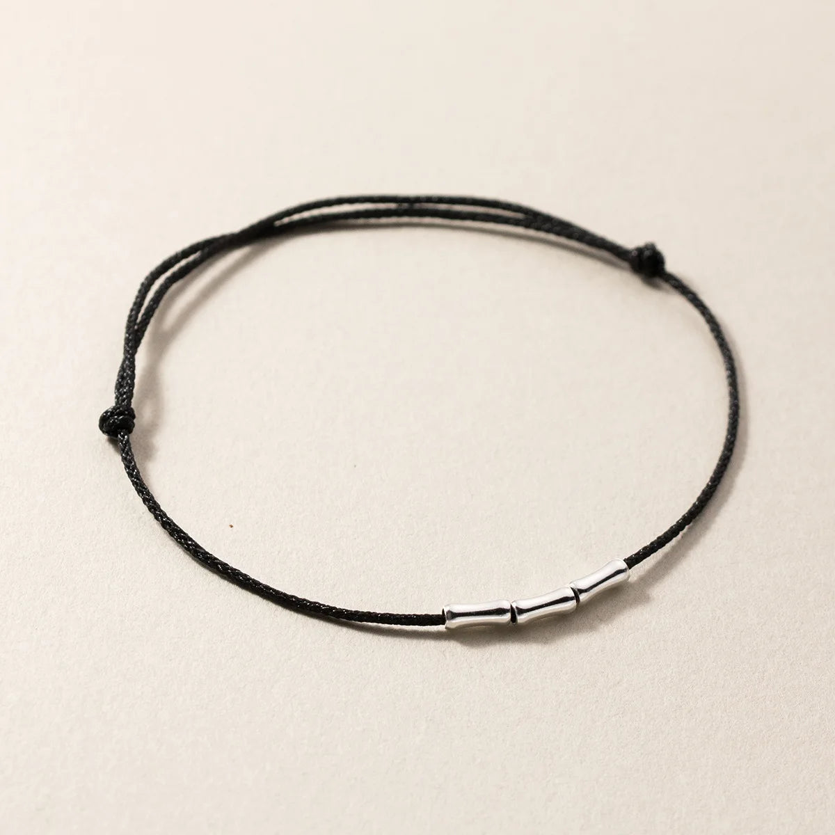 25cm Glück 925 Silber Seil Armbänder Frauen Silber Bambus Joint Tube Design rote Faden linie Schnur Armbänder für Frauen Mädchen