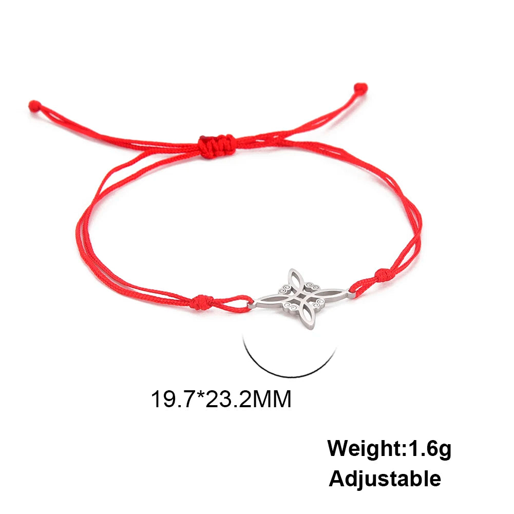 LIKGREAT Armband mit irischem Hexenknoten für Damen und Herren, keltischer Knoten, gewebtes Seil, Schmuck, Edelstahl, Amulett, Talisman, Geburtstagsgeschenk