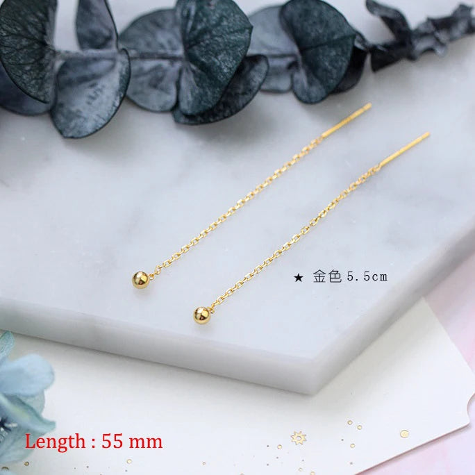 Einfache Stil Box Kette Quaste Drop Ohrringe Für Frauen Lange Baumeln Ohrring Piercing Linie Zubehör Dünne Mini Trendy Ohr Schmuck