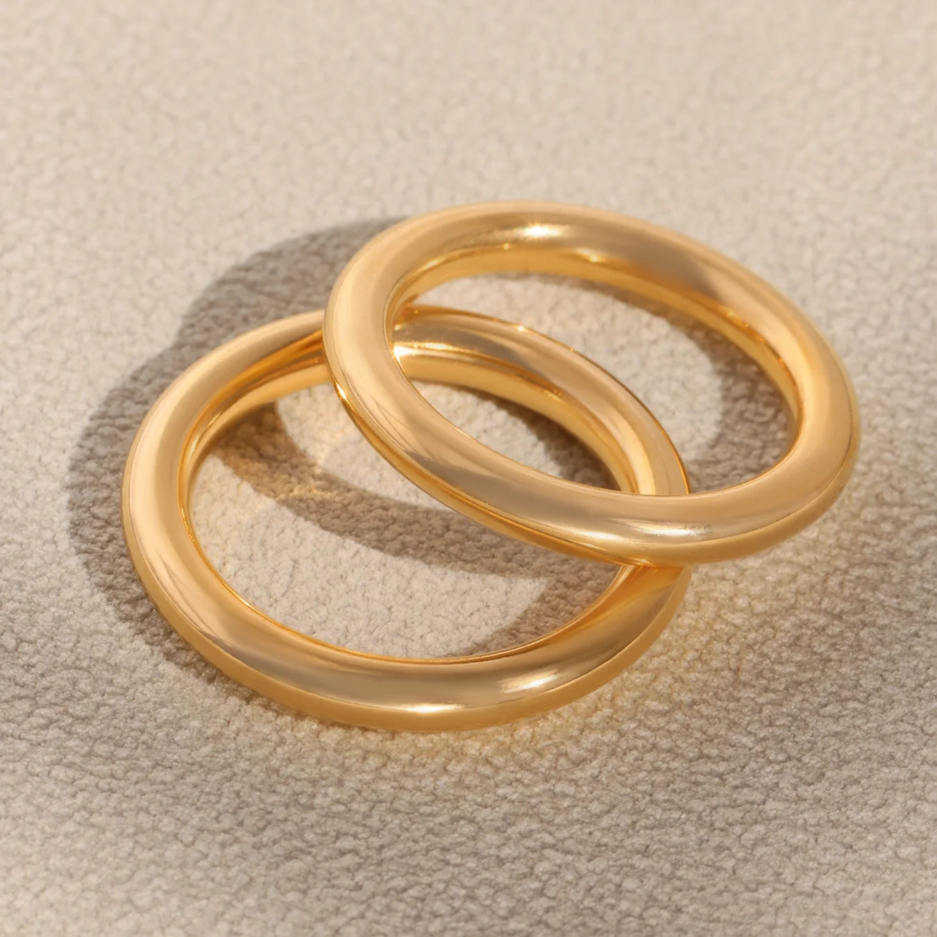 Liora 3-in-1-Ringe mit kubischem Zirkon für Damen, dünn, 18 Karat vergoldet, Edelstahl, Eheringe, Ringe für Frauen, Zeigefinger-Schmuck