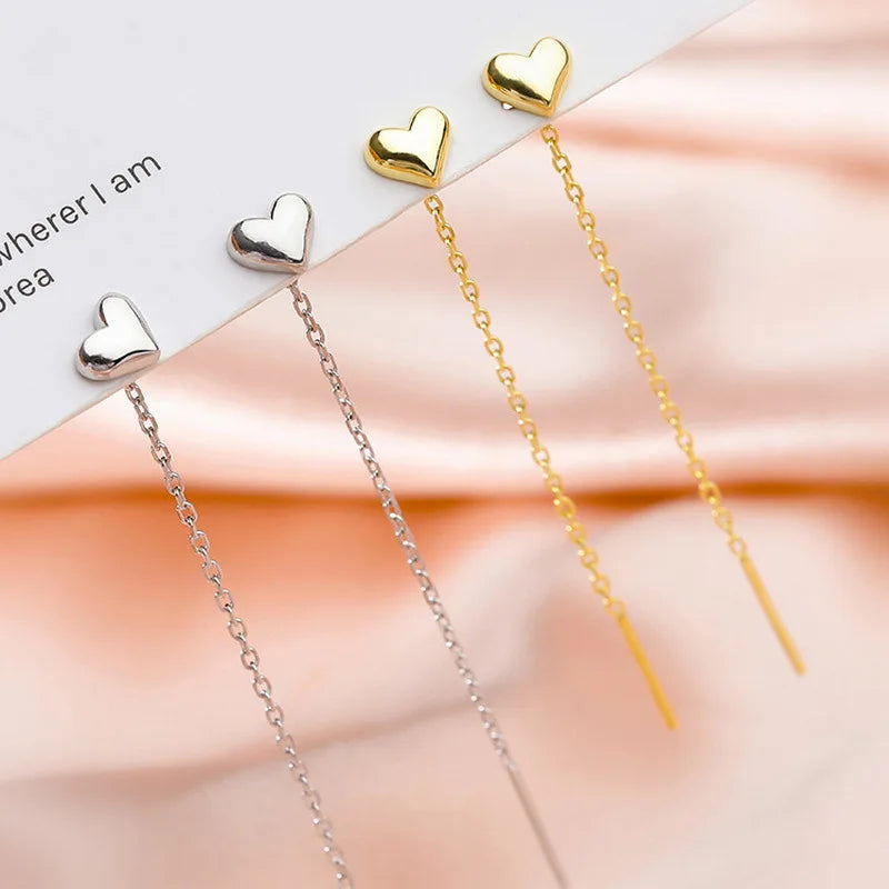 925 silber nadel liebe ohr linie Koreanische version von kleine frische ohrringe 2023 neue ohrringe trendy mädchen ohrringe quaste ohrringe