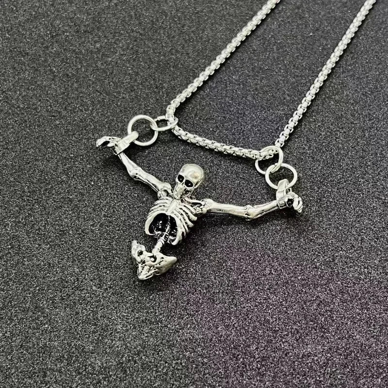 Punk Stil Bestraften Mann Schädel Anhänger Halskette Männer Vintage Kreative Hip Hop Personalisierte Halskette Partei Schmuck Zubehör
