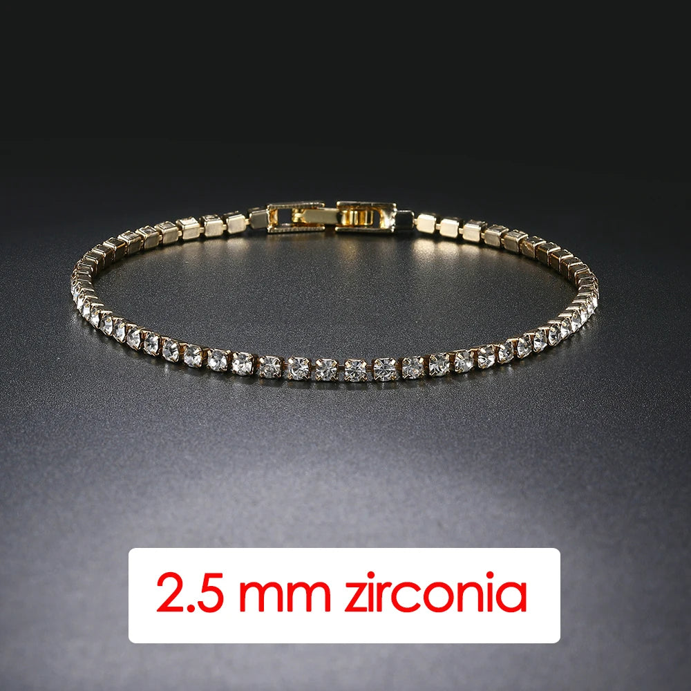 Damen-Tennis-Armband, Hip Hop, trendig, AAA+, Zirkonia, silberfarben, Teenager-Mädchen, Kristallkette an der Hand, Hochzeitsschmuck H086